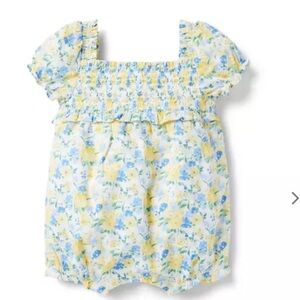 Floral Smocked Baby Romper